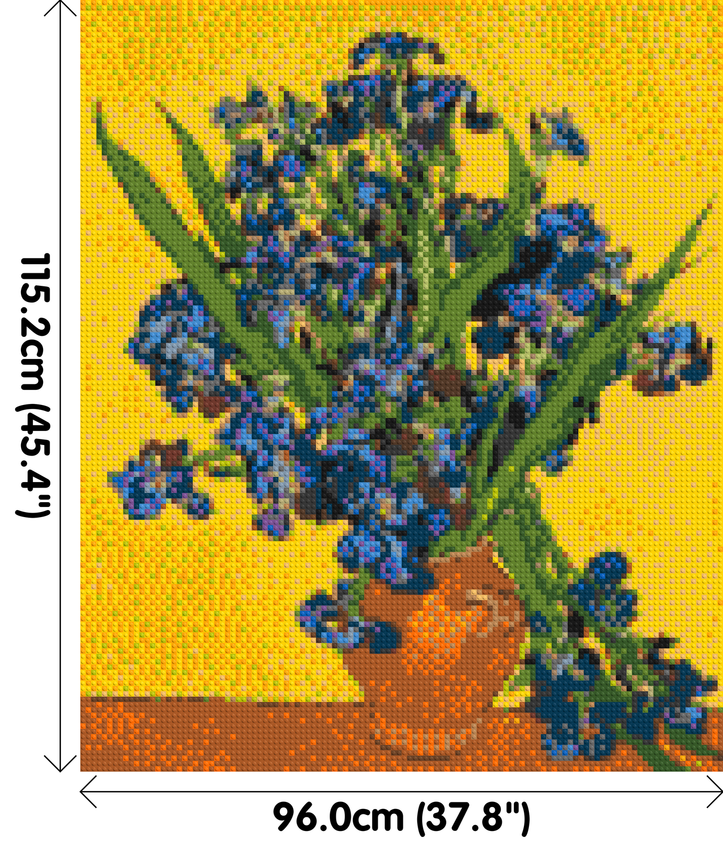 Vase with Irises by Vincent van Gogh - Brick Art Mosaic Kit 5x6 large