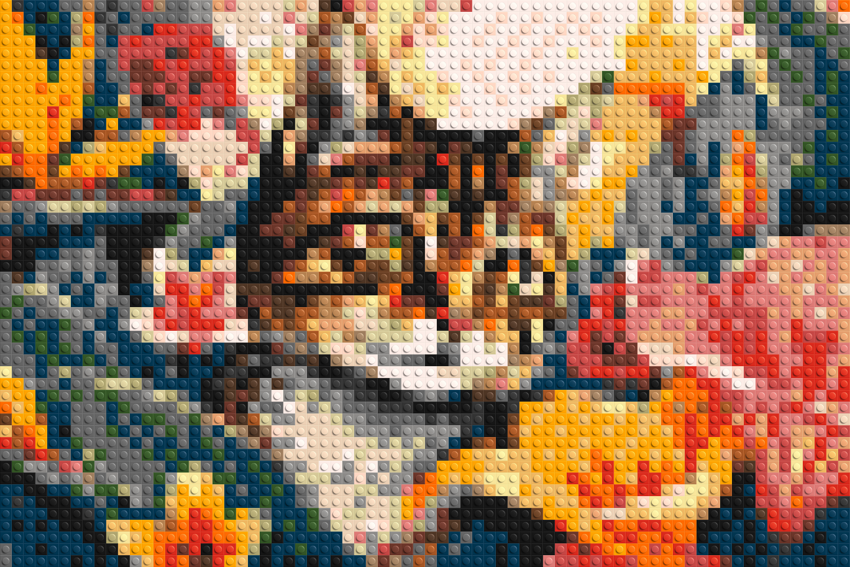 Tabby Cat in Tropical Flower Jungle Pop Art - Brick Art Mosaic Kit 3x2 large