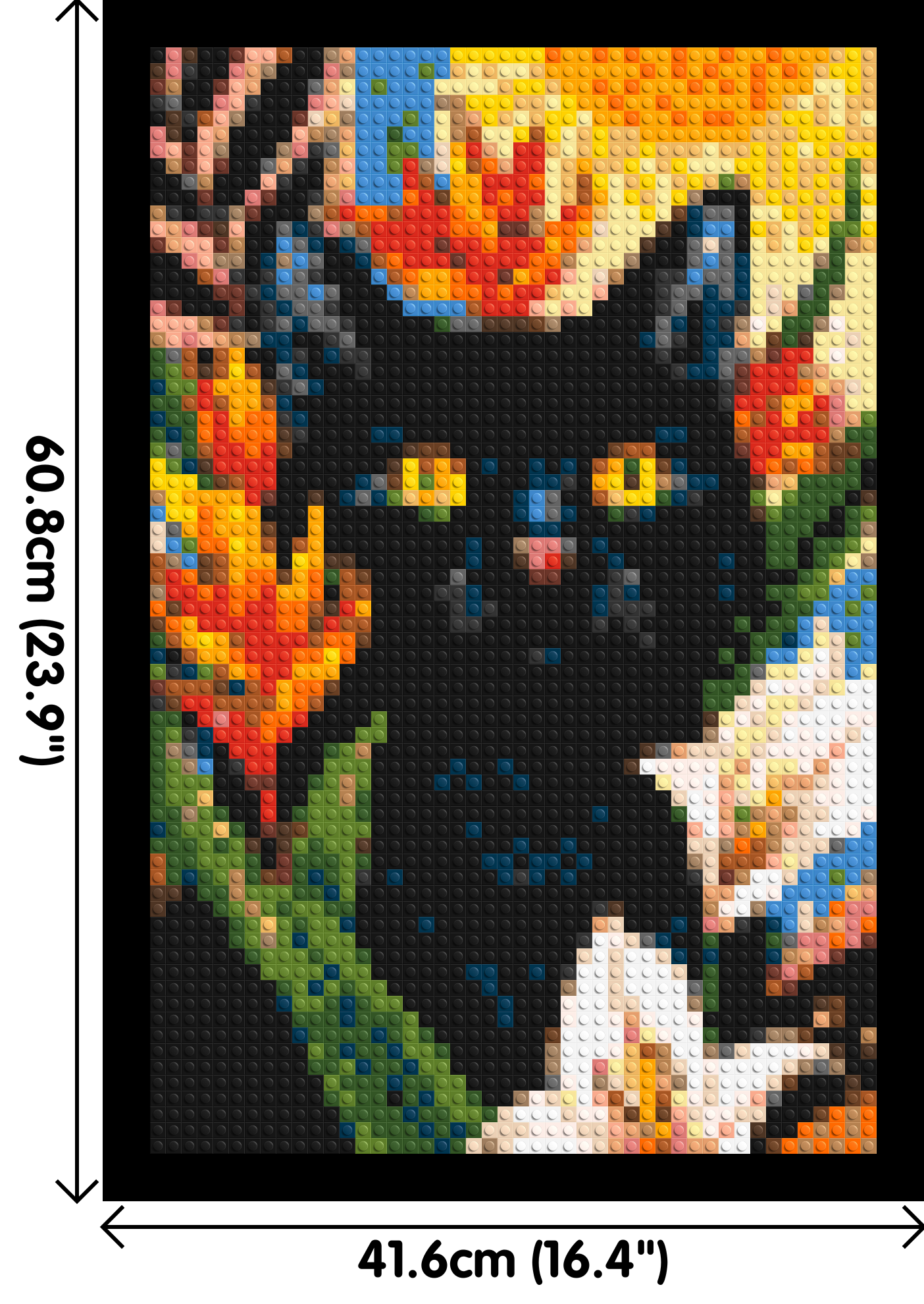 Black Cat in Tropical Sun Illustration - Brick Art Mosaic Kit 2x3 large