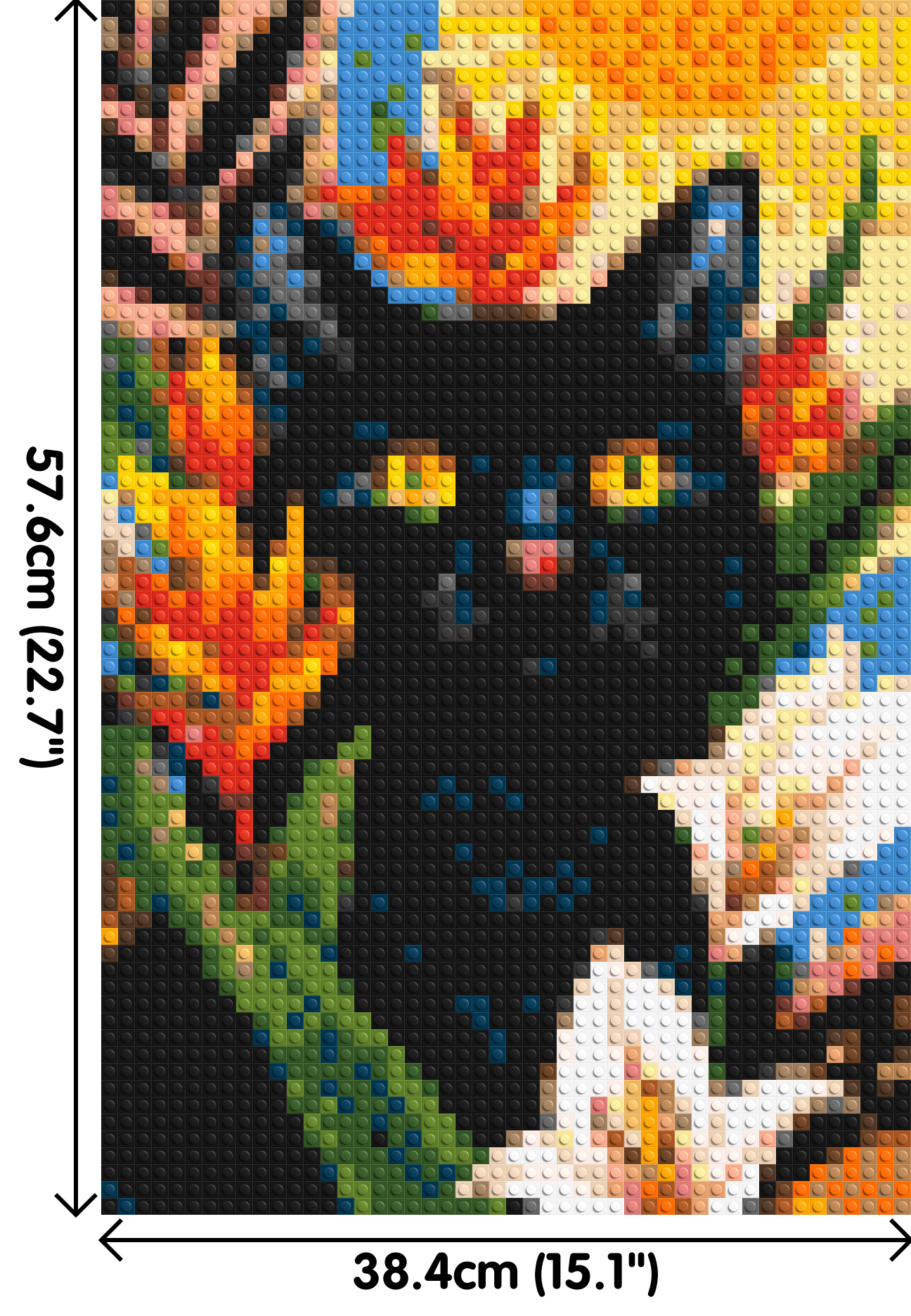 Black Cat in Tropical Sun Illustration - Brick Art Mosaic Kit 2x3 dimensions