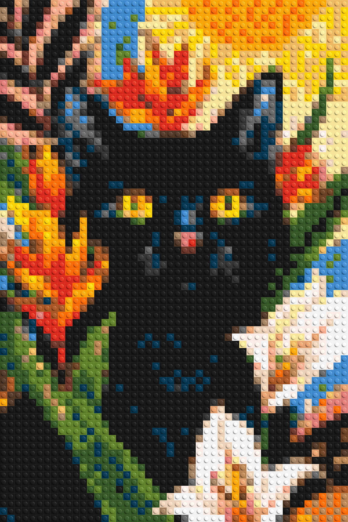 Black Cat in Tropical Sun Illustration - Brick Art Mosaic Kit 2x3 large