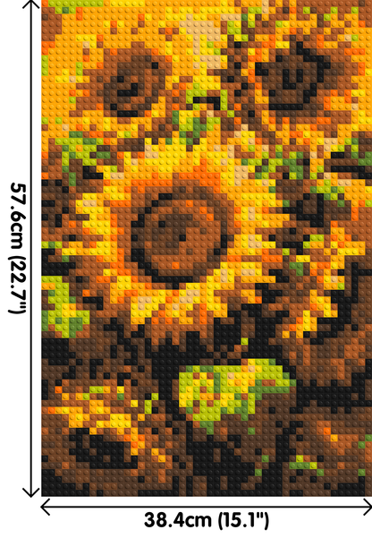 Golden Sunflowers Fine Art - Brick Art Mosaic Kit 2x3 large