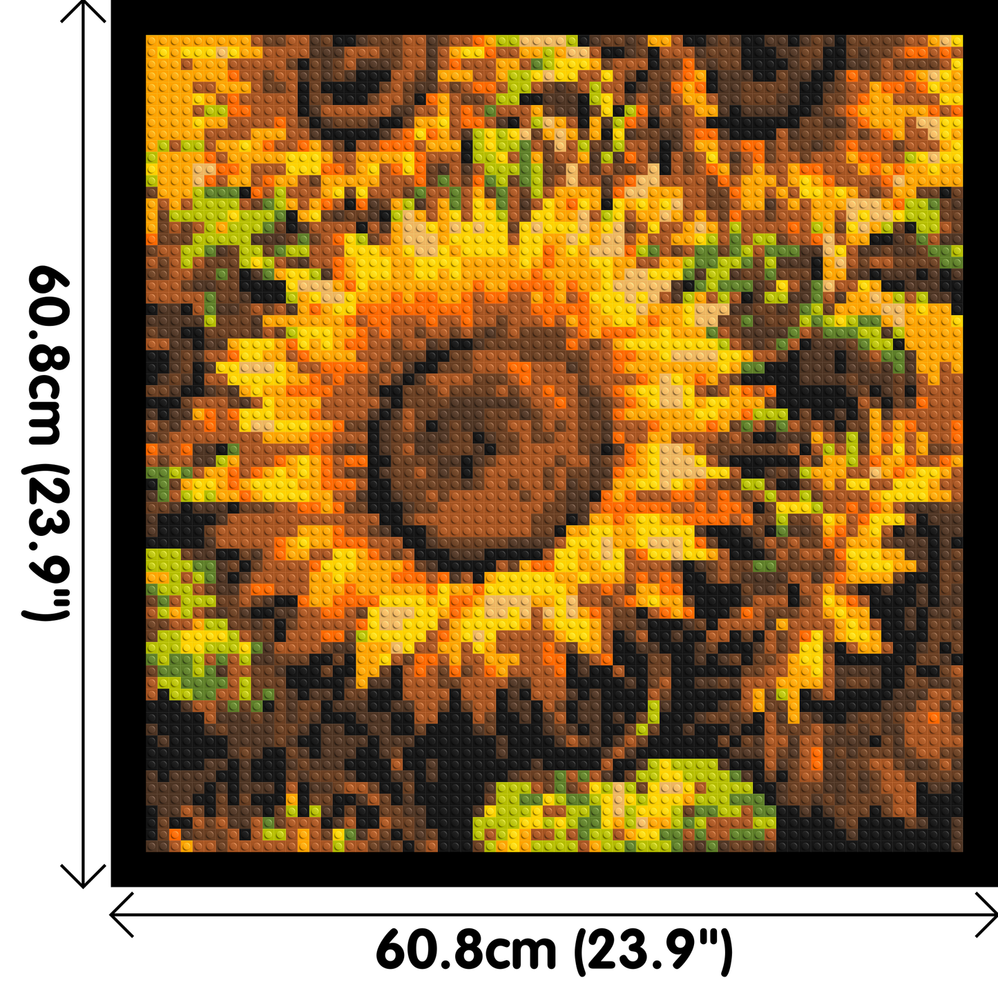 Golden Sunflowers Fine Art - Brick Art Mosaic Kit 3x3 large