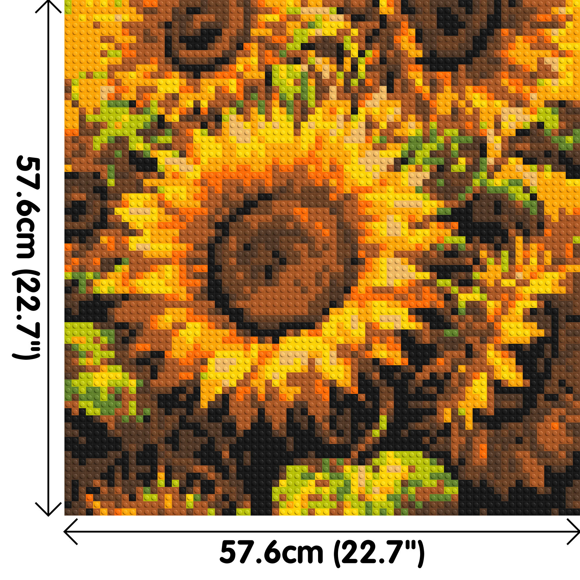 Golden Sunflowers Fine Art - Brick Art Mosaic Kit 3x3 dimensions