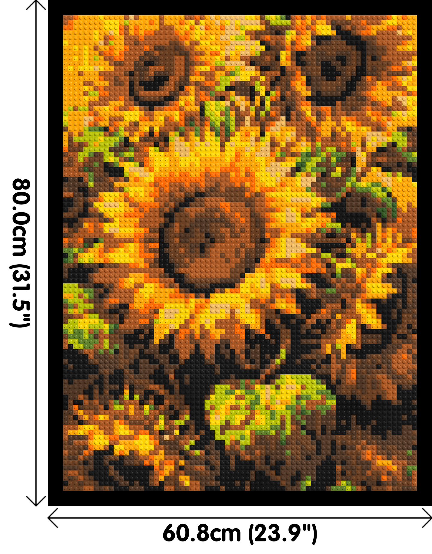 Golden Sunflowers Fine Art - Brick Art Mosaic Kit 3x4 large