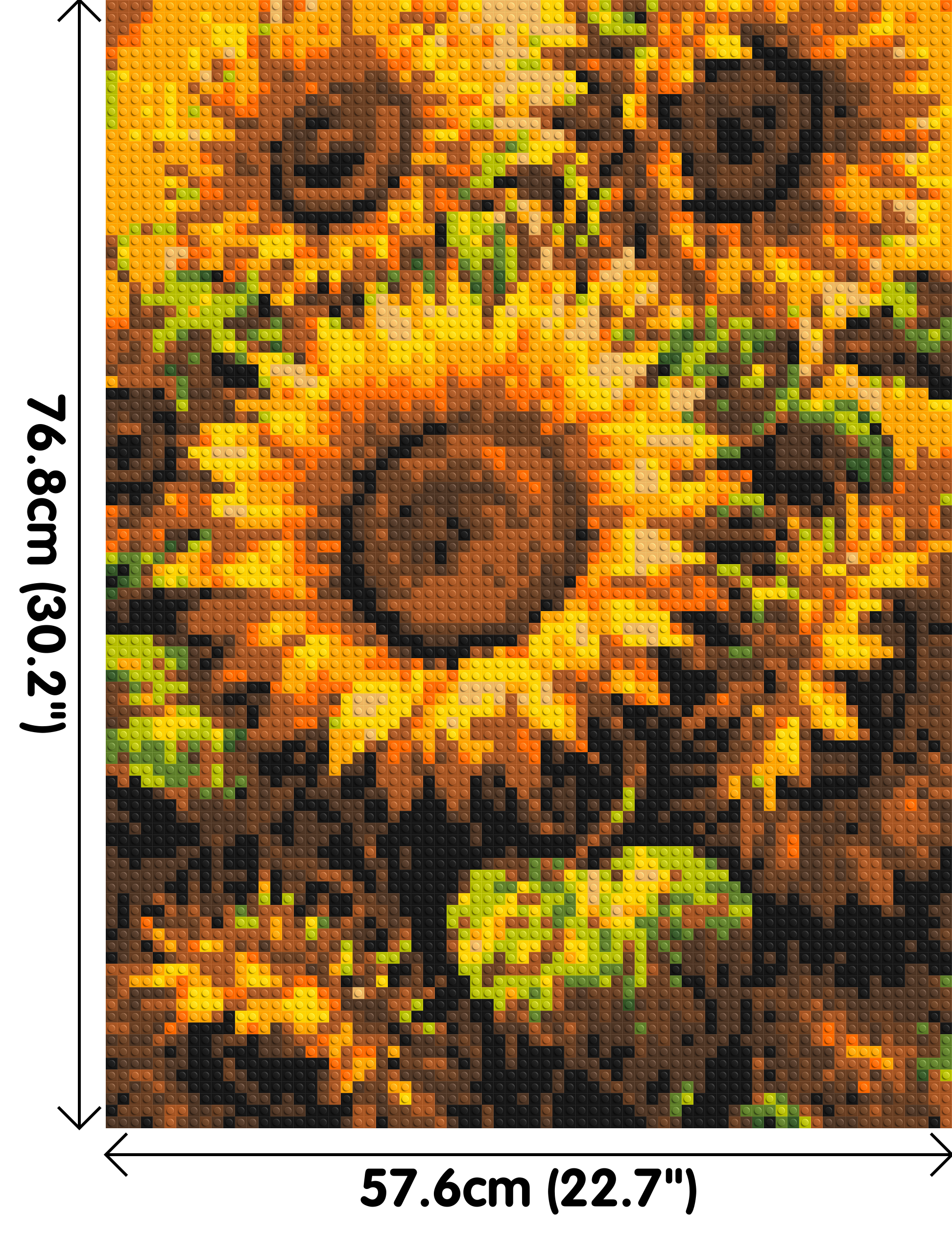 Golden Sunflowers Fine Art - Brick Art Mosaic Kit 3x4 dimensions