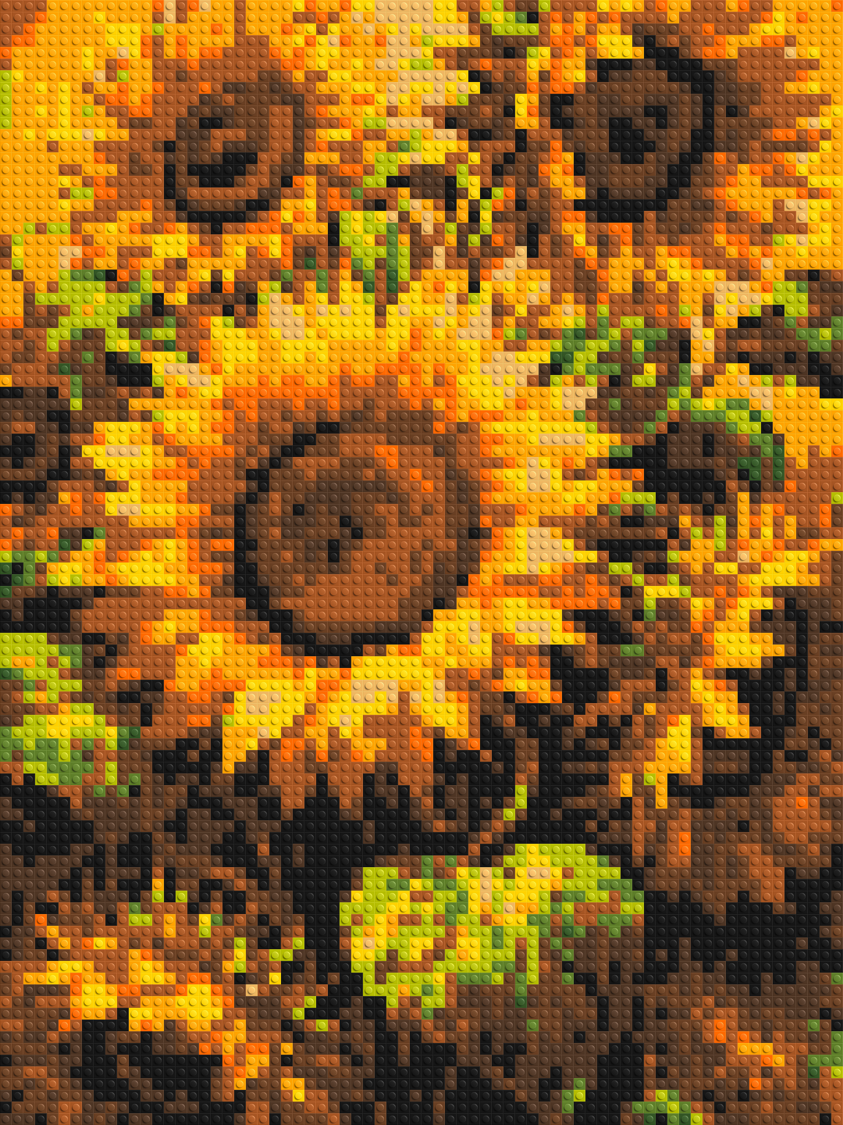 Golden Sunflowers Fine Art - Brick Art Mosaic Kit 3x4 large
