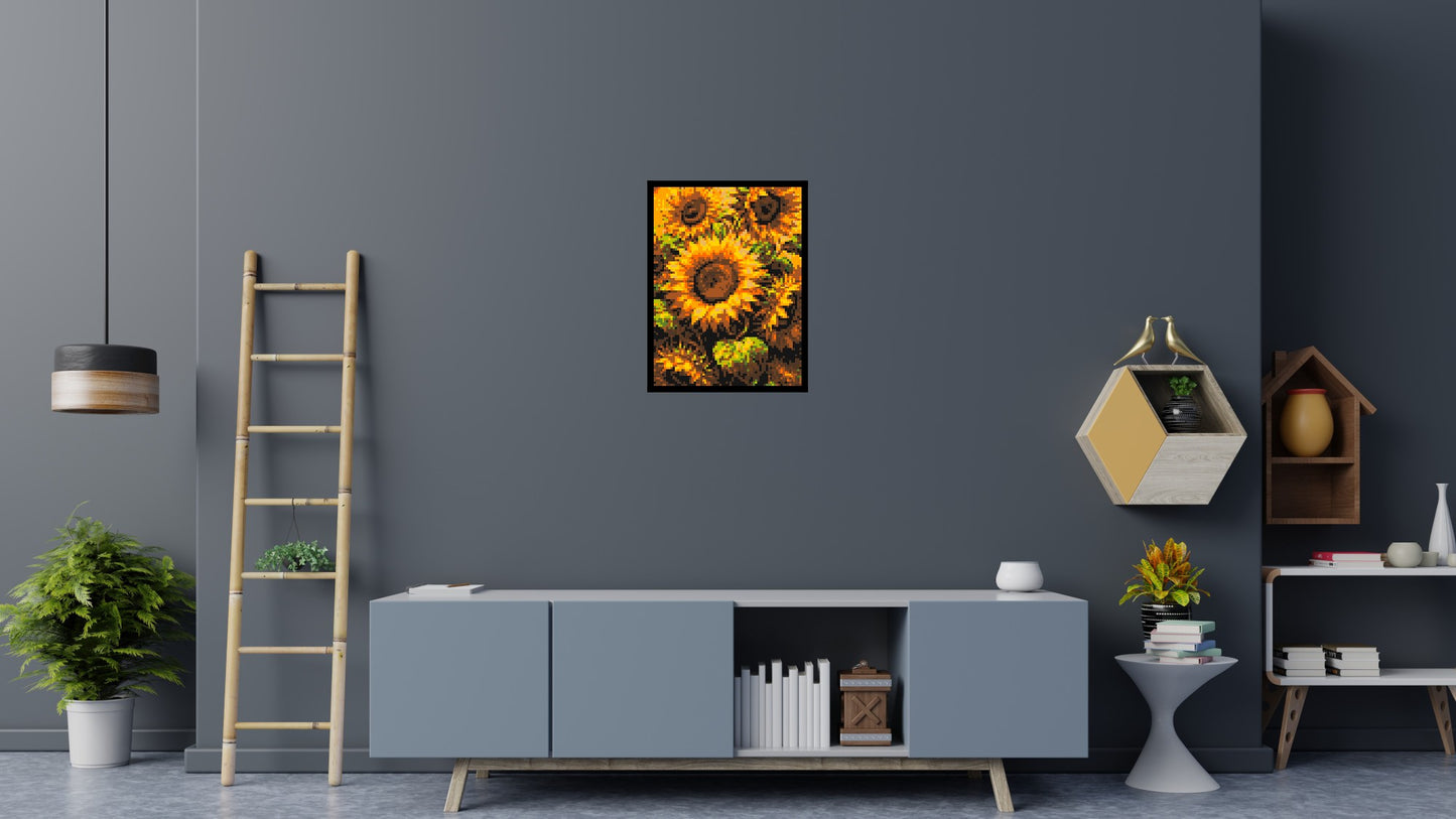 Golden Sunflowers Fine Art - Brick Art Mosaic Kit 3x4 large