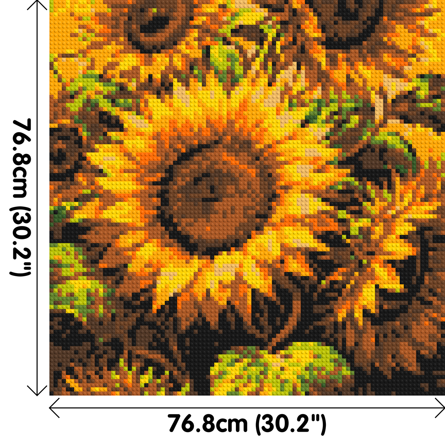 Golden Sunflowers Fine Art - Brick Art Mosaic Kit 4x4 large