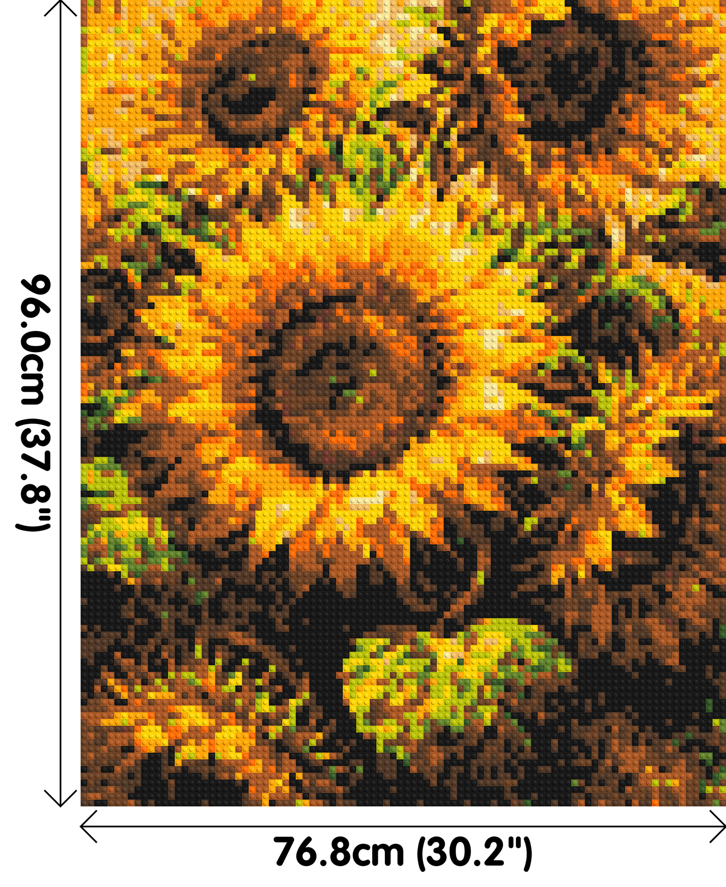Golden Sunflowers Fine Art - Brick Art Mosaic Kit 4x5 large