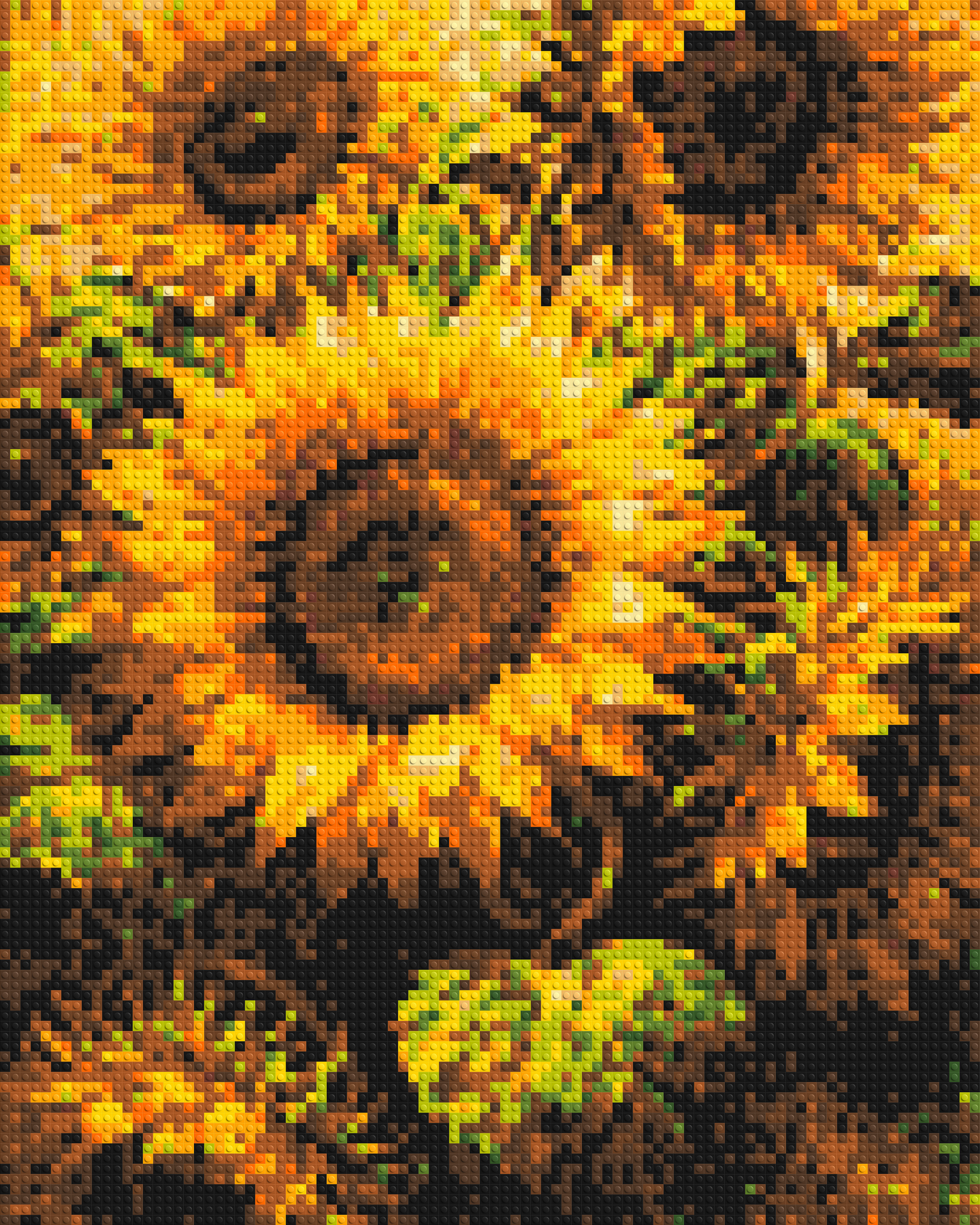 Golden Sunflowers Fine Art - Brick Art Mosaic Kit 4x5 large