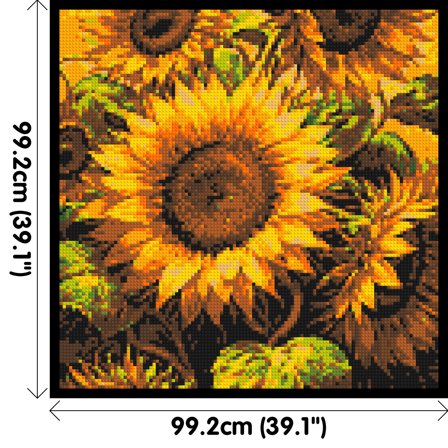 Golden Sunflowers Fine Art - Brick Art Mosaic Kit 5x5 large