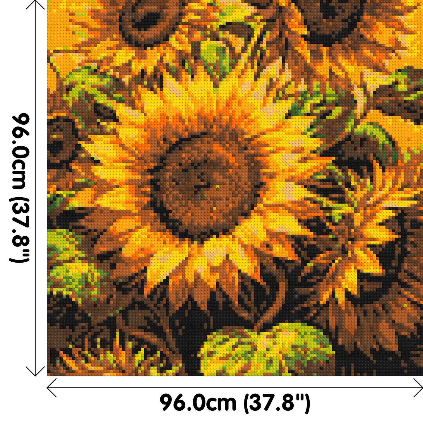 Golden Sunflowers Fine Art - Brick Art Mosaic Kit 5x5 large