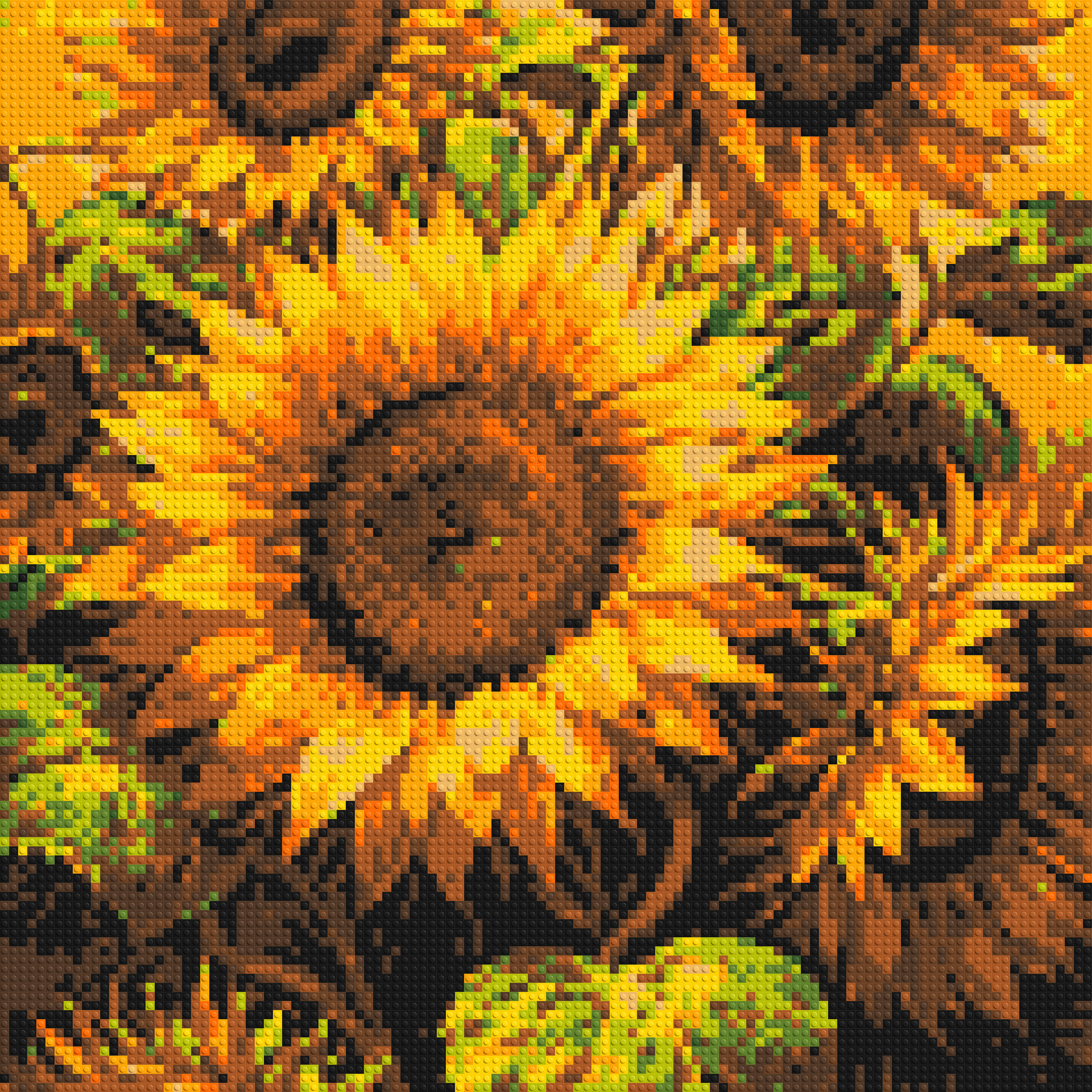 Golden Sunflowers Fine Art - Brick Art Mosaic Kit 5x5 large