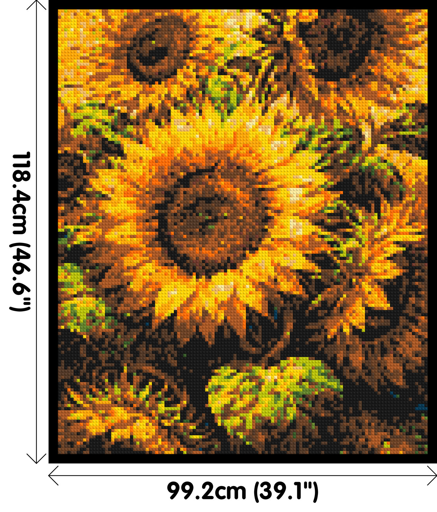 Golden Sunflowers Fine Art - Brick Art Mosaic Kit 5x6 large
