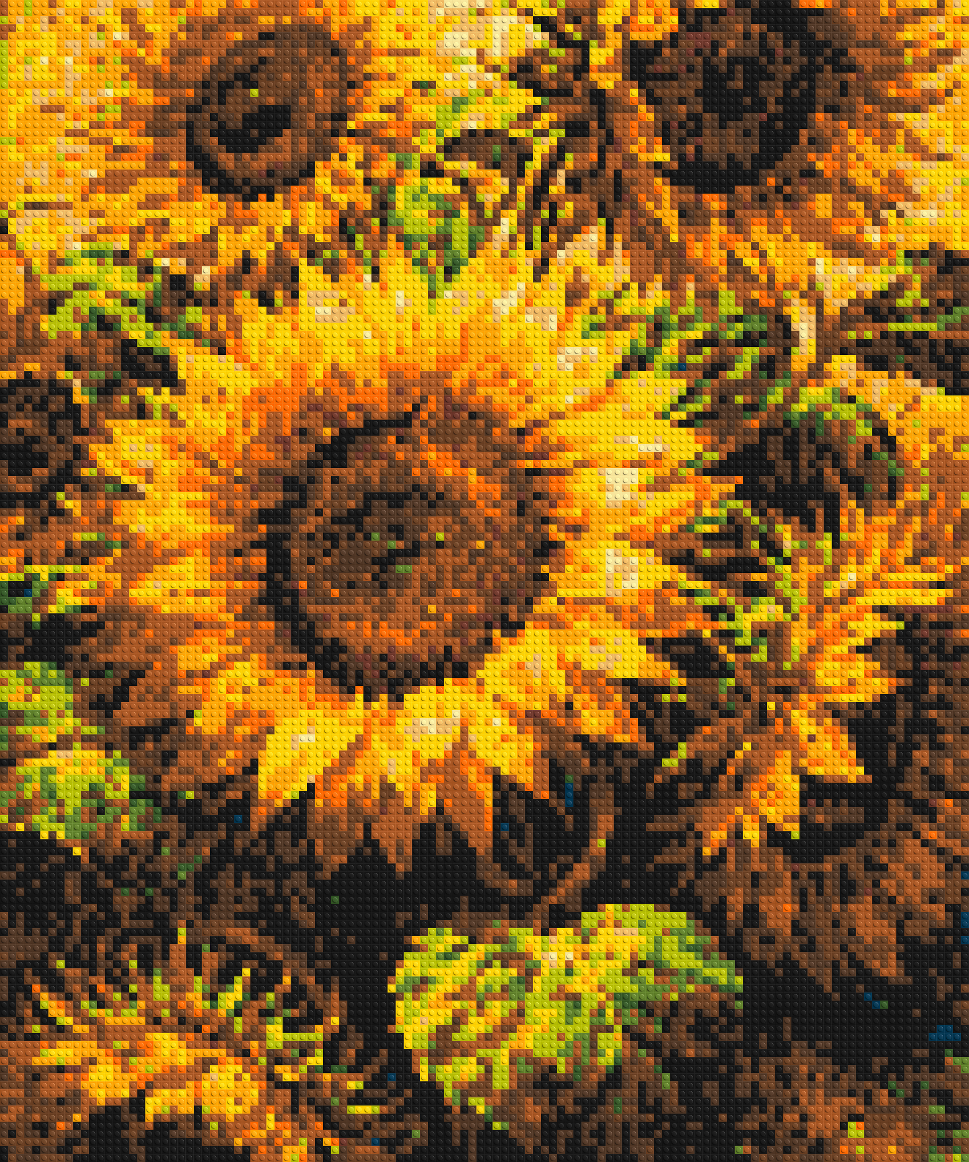 Golden Sunflowers Fine Art - Brick Art Mosaic Kit 5x6 large