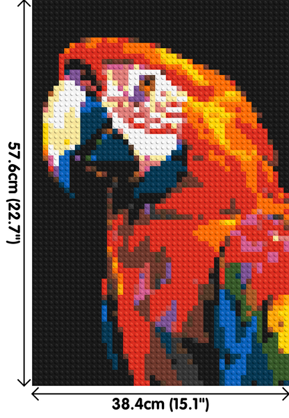 Scarlet Macaw Geometric Pop Art - Brick Art Mosaic Kit 2x3 large