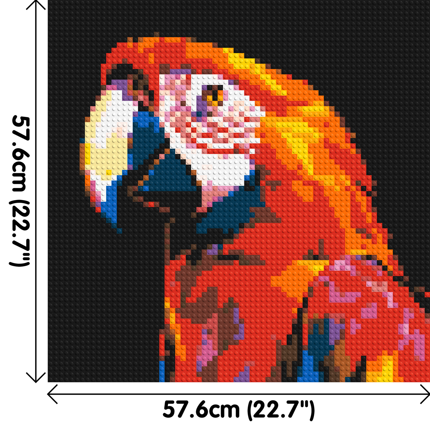 Scarlet Macaw Geometric Pop Art - Brick Art Mosaic Kit 3x3 large