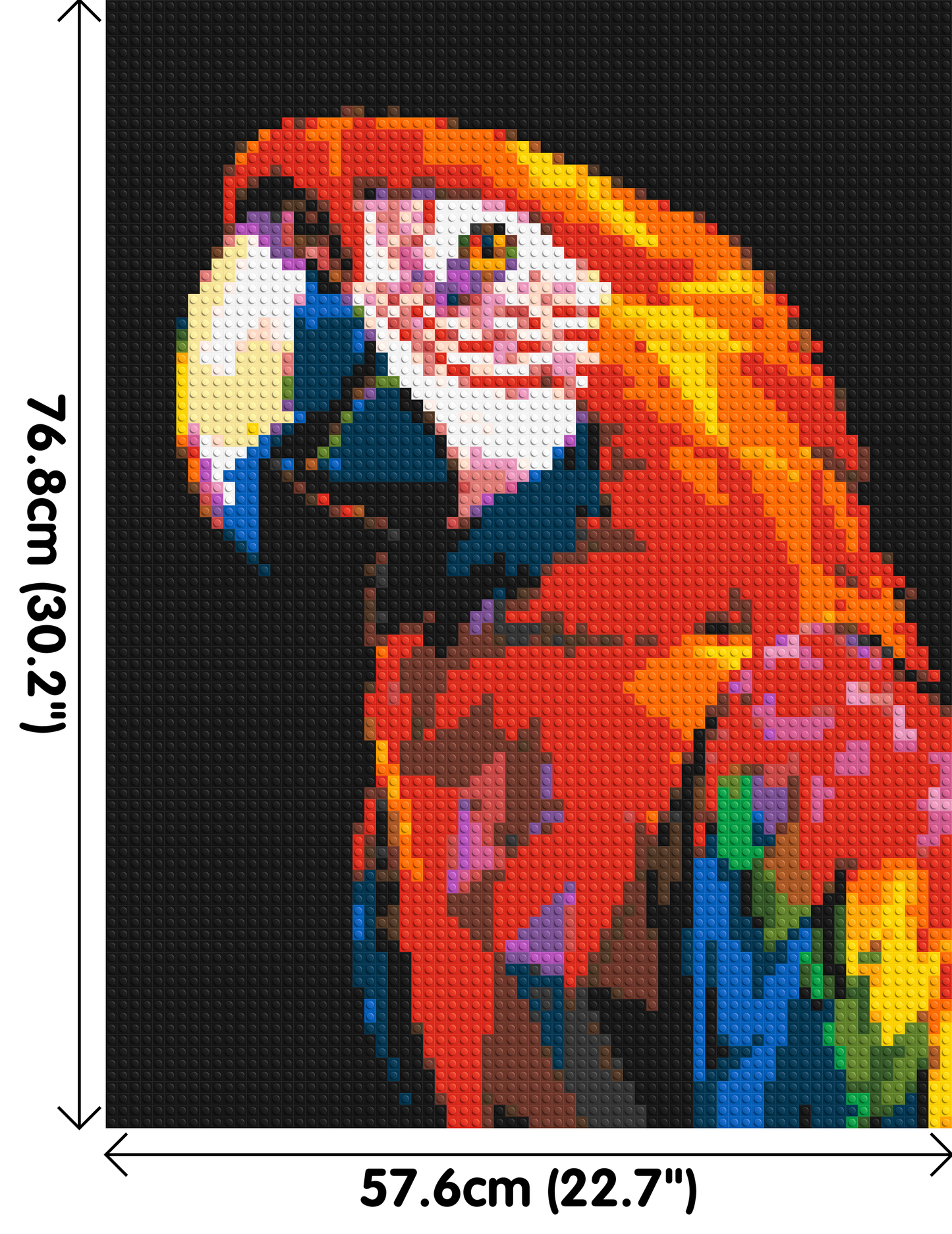 Scarlet Macaw Geometric Pop Art - Brick Art Mosaic Kit 3x4 large