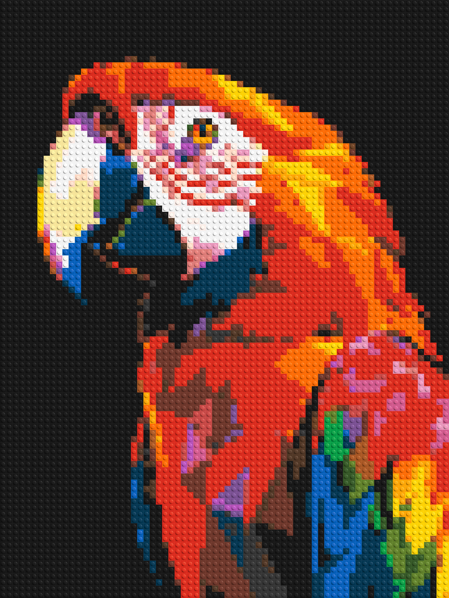 Scarlet Macaw Geometric Pop Art - Brick Art Mosaic Kit 3x4 large