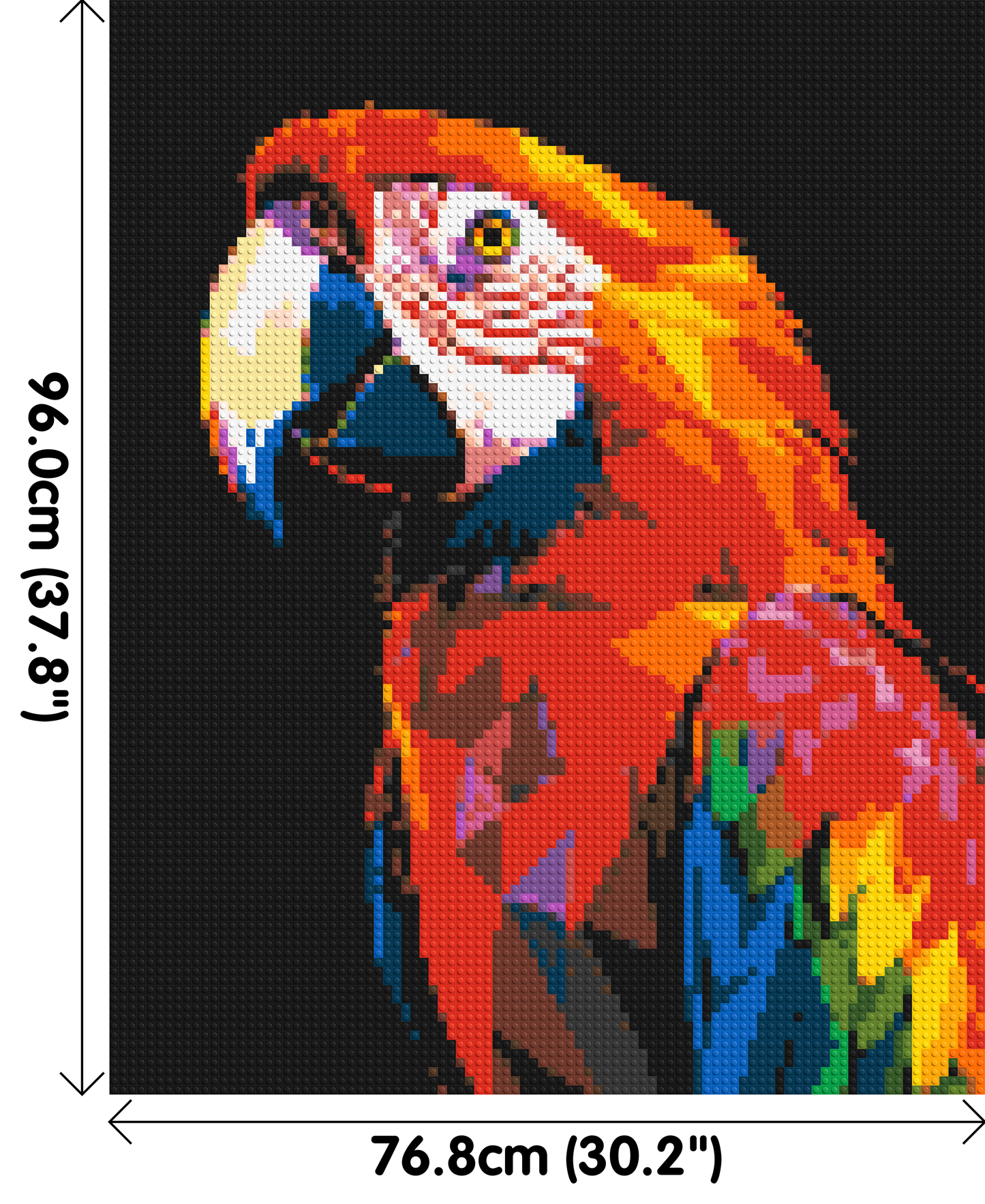 Scarlet Macaw Geometric Pop Art - Brick Art Mosaic Kit 4x5 large