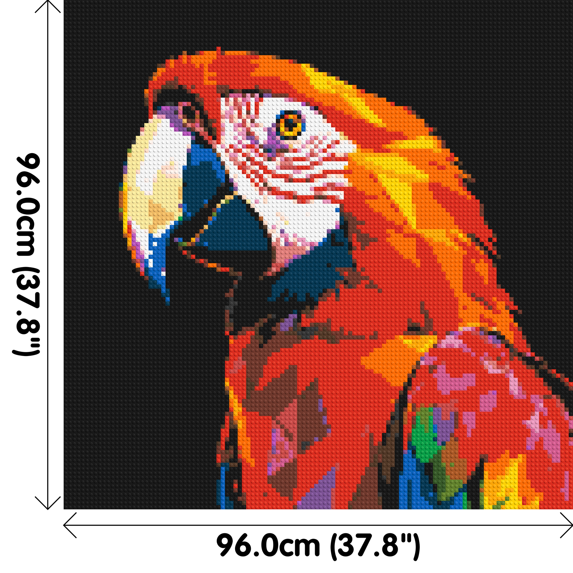 Scarlet Macaw Geometric Pop Art - Brick Art Mosaic Kit 5x5 dimensions