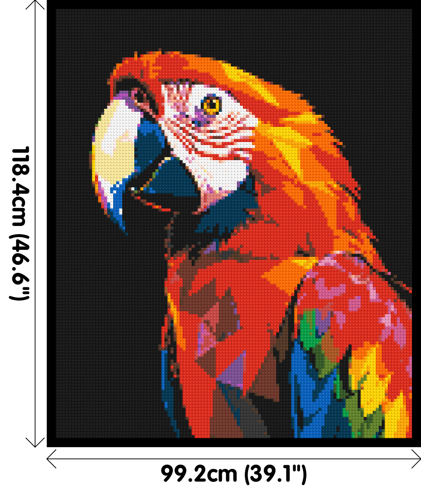 Scarlet Macaw Geometric Pop Art - Brick Art Mosaic Kit 5x6 large