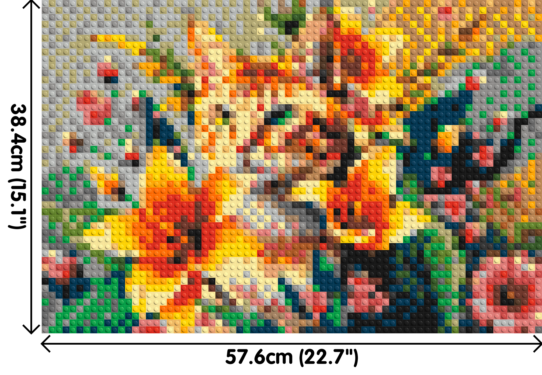 Ginger Tabby Cat with Orange Lilies and Pink Blossoms Illustration - Brick Art Mosaic Kit 3x2 dimensions