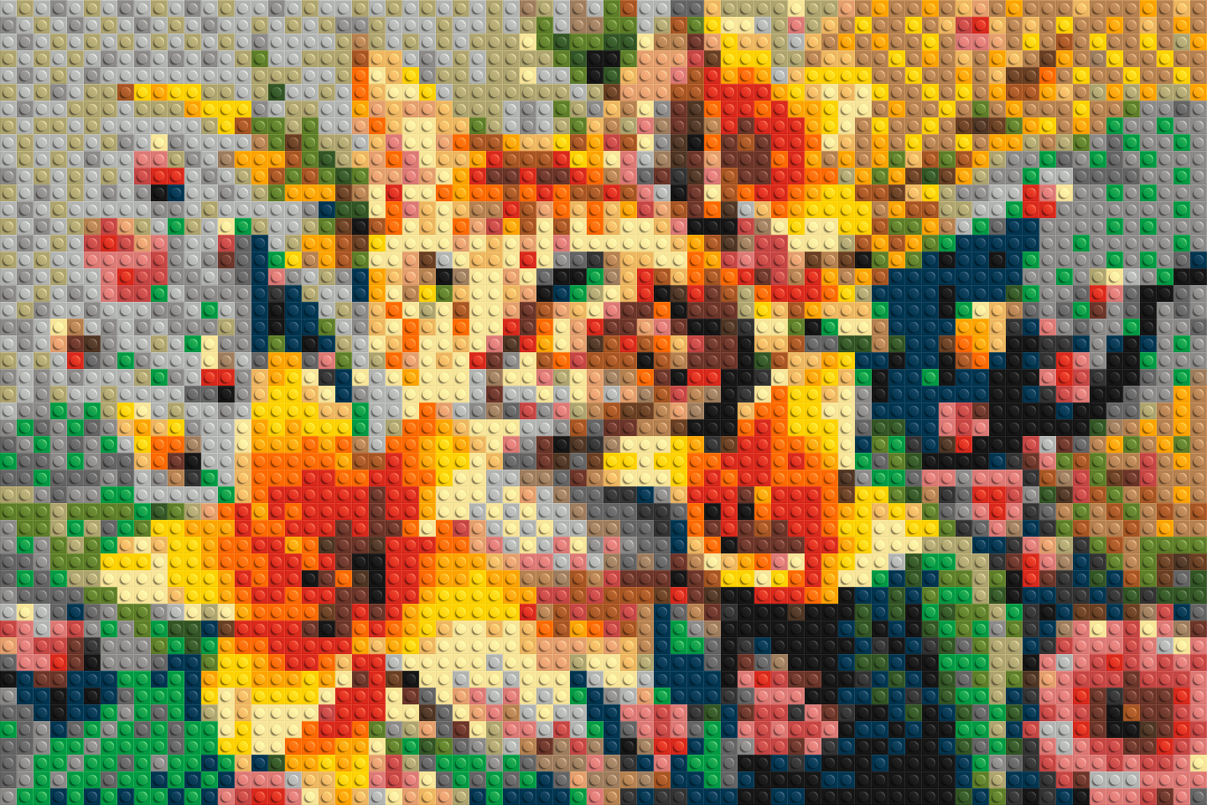 Ginger Tabby Cat with Orange Lilies and Pink Blossoms Illustration - Brick Art Mosaic Kit 3x2 large