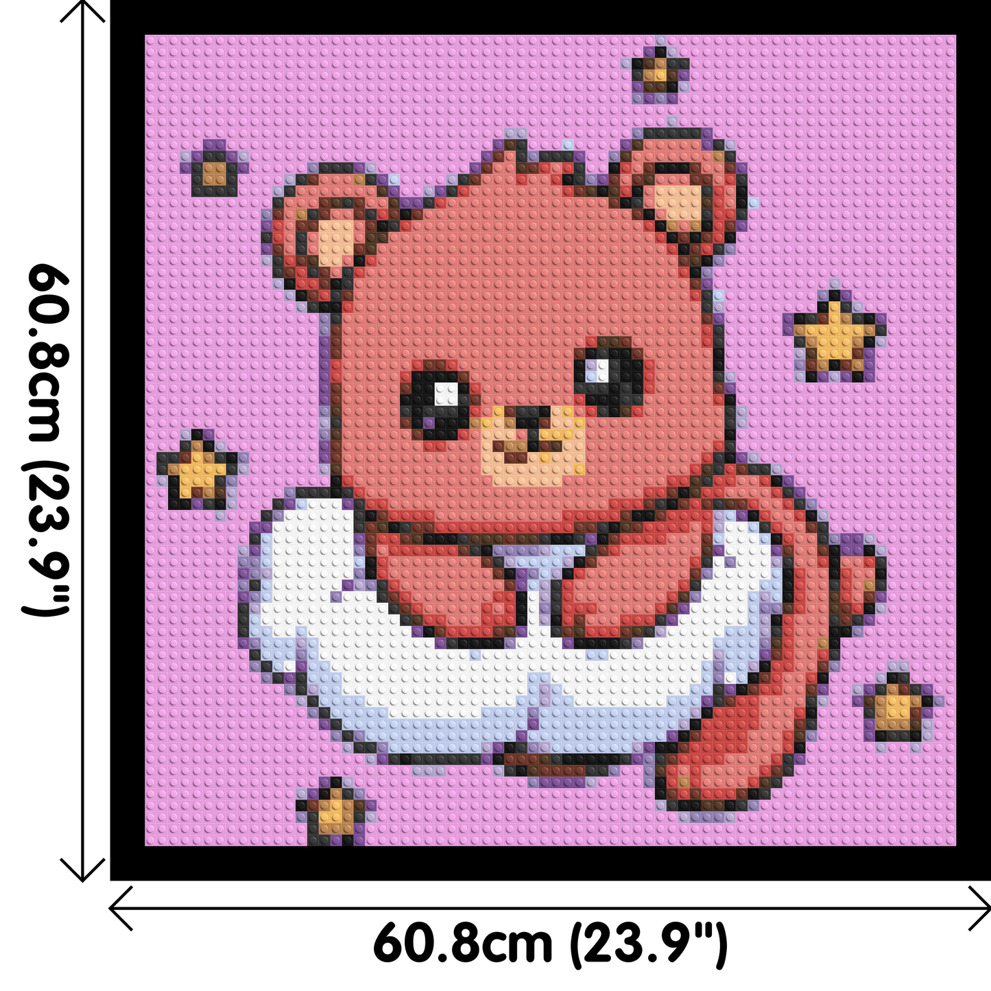 Cute Bear on Cloud with Stars Cartoon Art - Brick Art Mosaic Kit 3x3 large