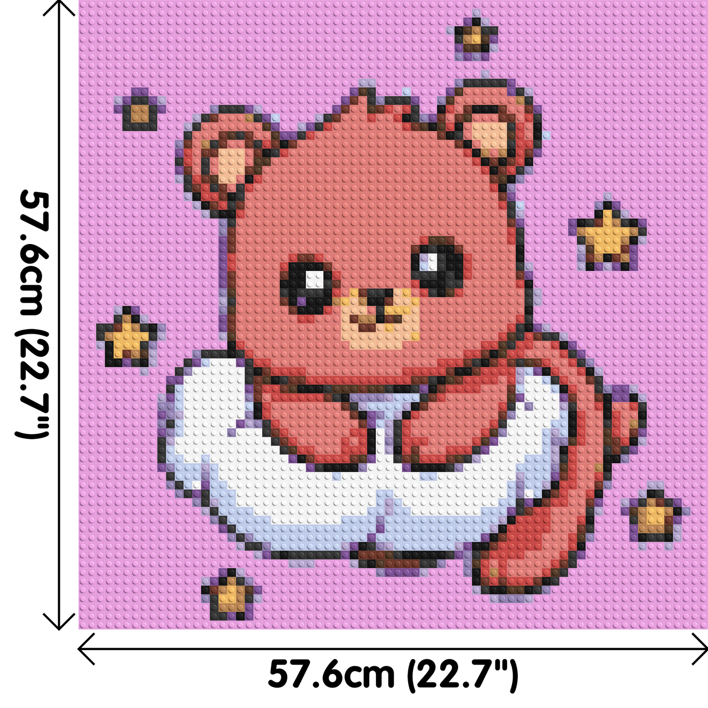 Cute Bear on Cloud with Stars Cartoon Art - Brick Art Mosaic Kit 3x3 large