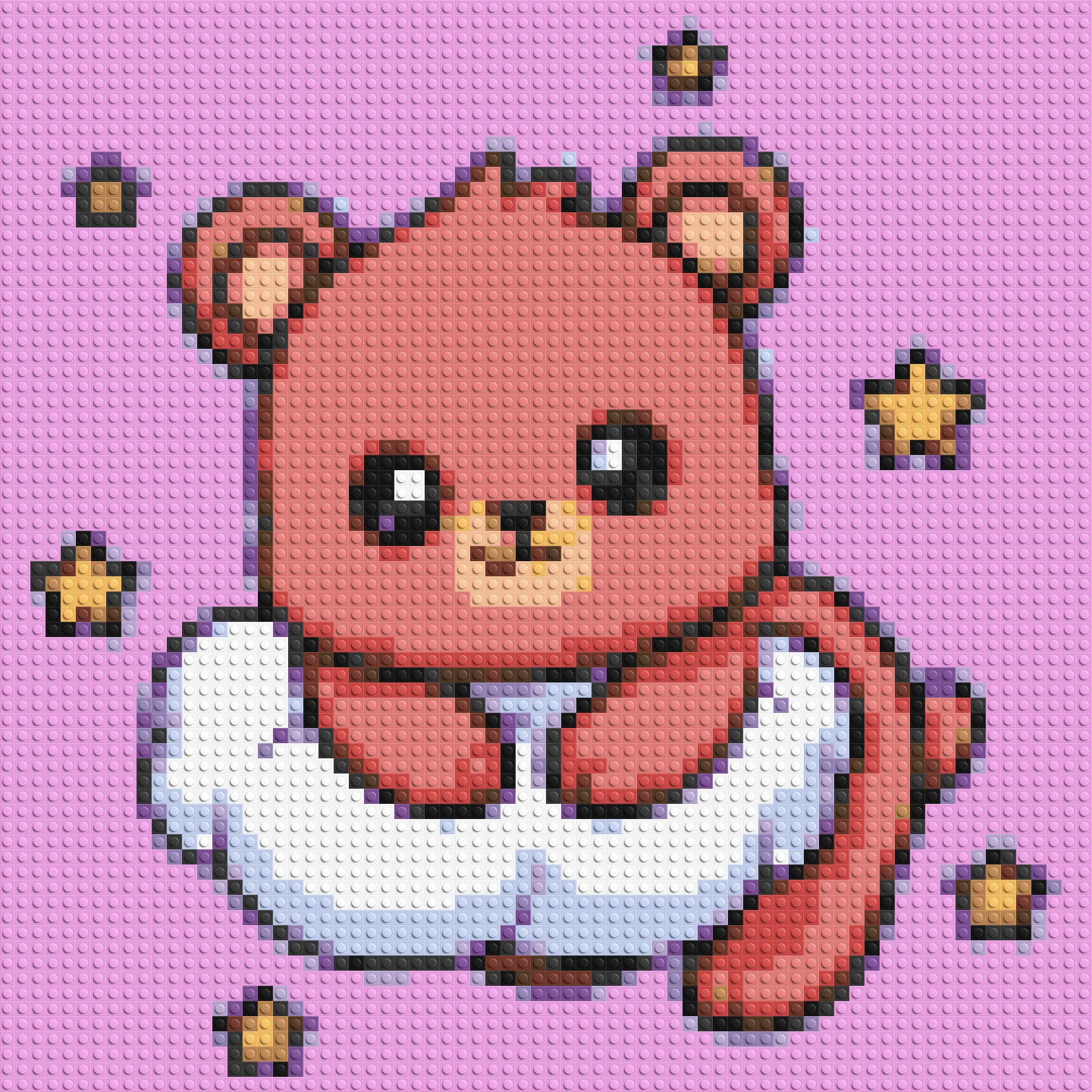 Cute Bear on Cloud with Stars Cartoon Art - Brick Art Mosaic Kit 3x3 large