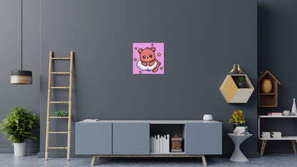 Cute Bear on Cloud with Stars Cartoon Art - Brick Art Mosaic Kit 3x3 large