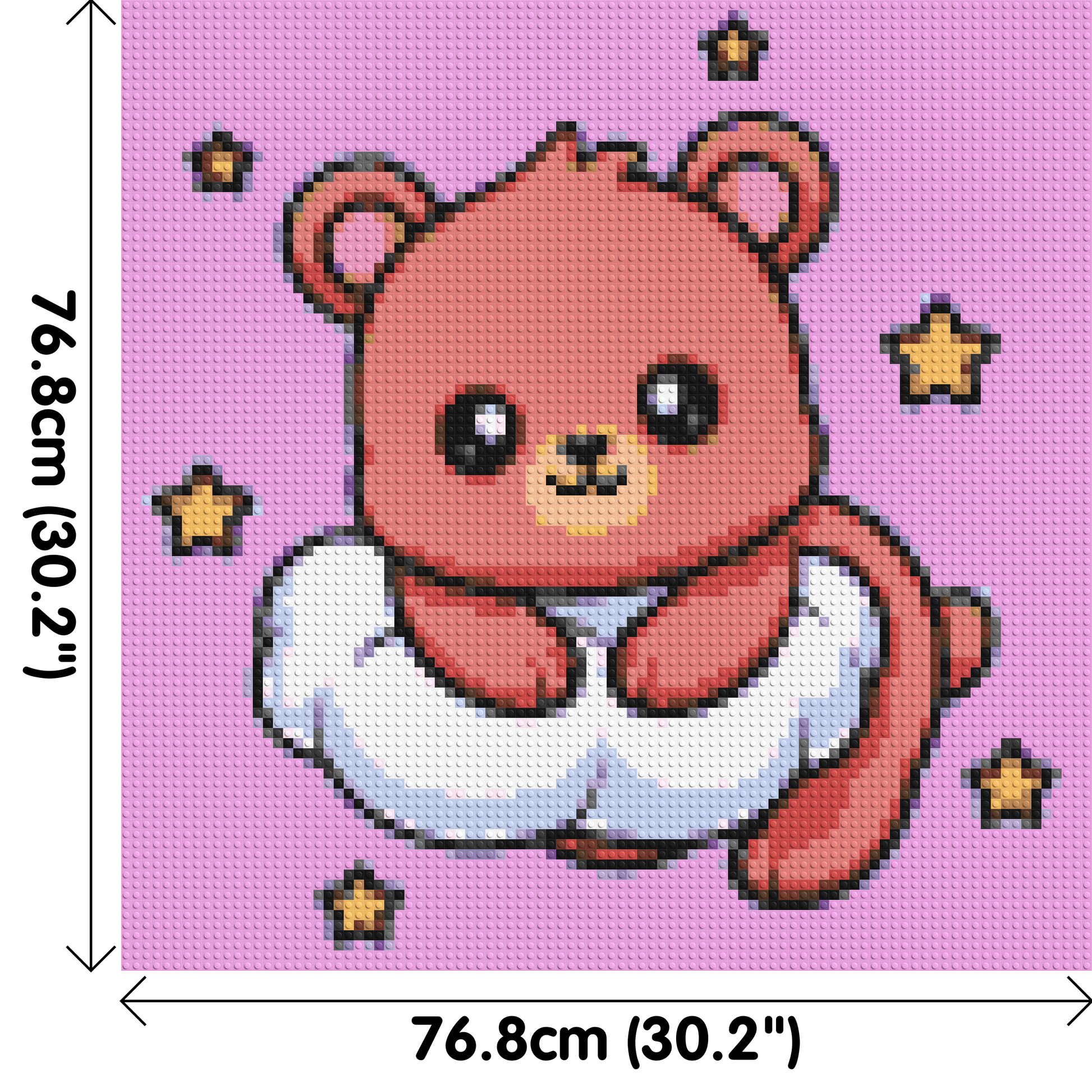 Cute Bear on Cloud with Stars Cartoon Art - Brick Art Mosaic Kit 4x4 dimensions