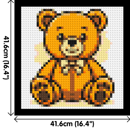 Classic Sitting Teddy Bear with Bow Tie Cartoon Art - Brick Art Mosaic Kit 2x2 large