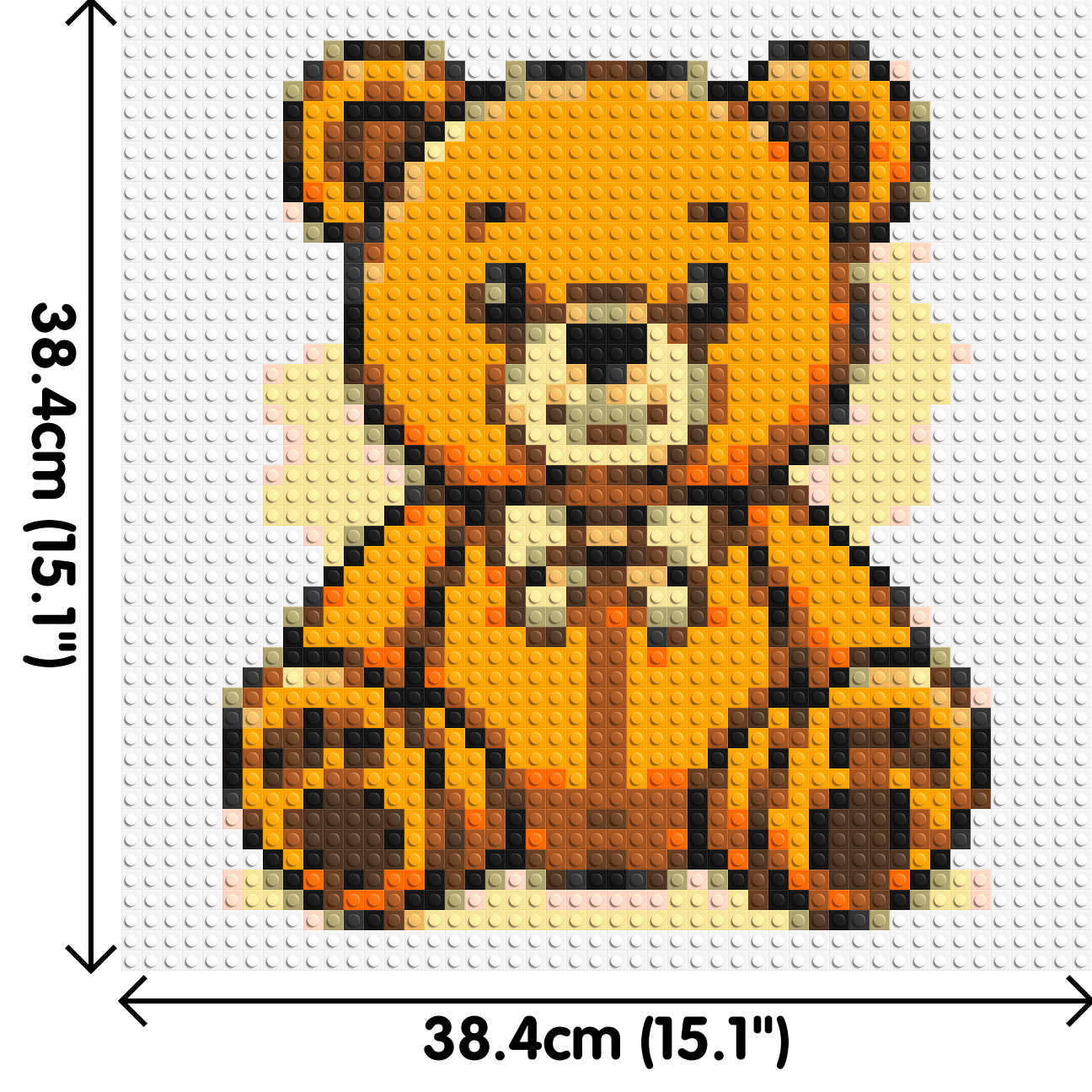 Classic Sitting Teddy Bear with Bow Tie Cartoon Art - Brick Art Mosaic Kit 2x2 dimensions