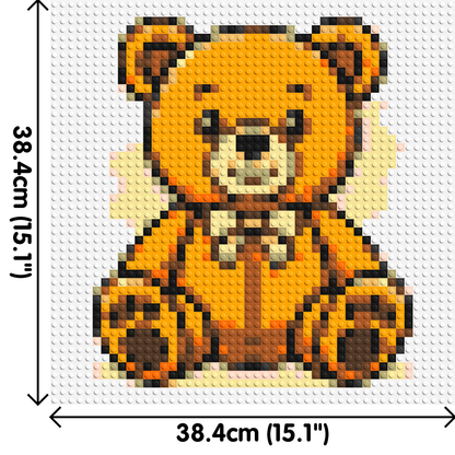 Classic Sitting Teddy Bear with Bow Tie Cartoon Art - Brick Art Mosaic Kit 2x2 large