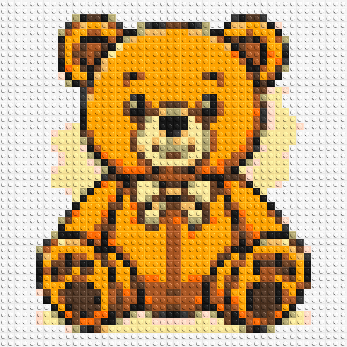 Classic Sitting Teddy Bear with Bow Tie Cartoon Art - Brick Art Mosaic Kit 2x2 large