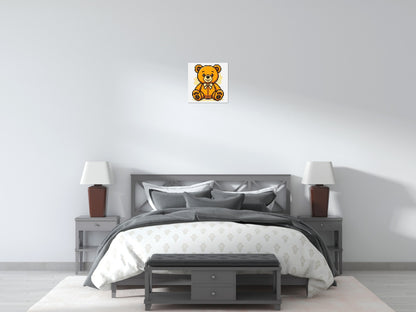 Classic Sitting Teddy Bear with Bow Tie Cartoon Art - Brick Art Mosaic Kit 2x2 large
