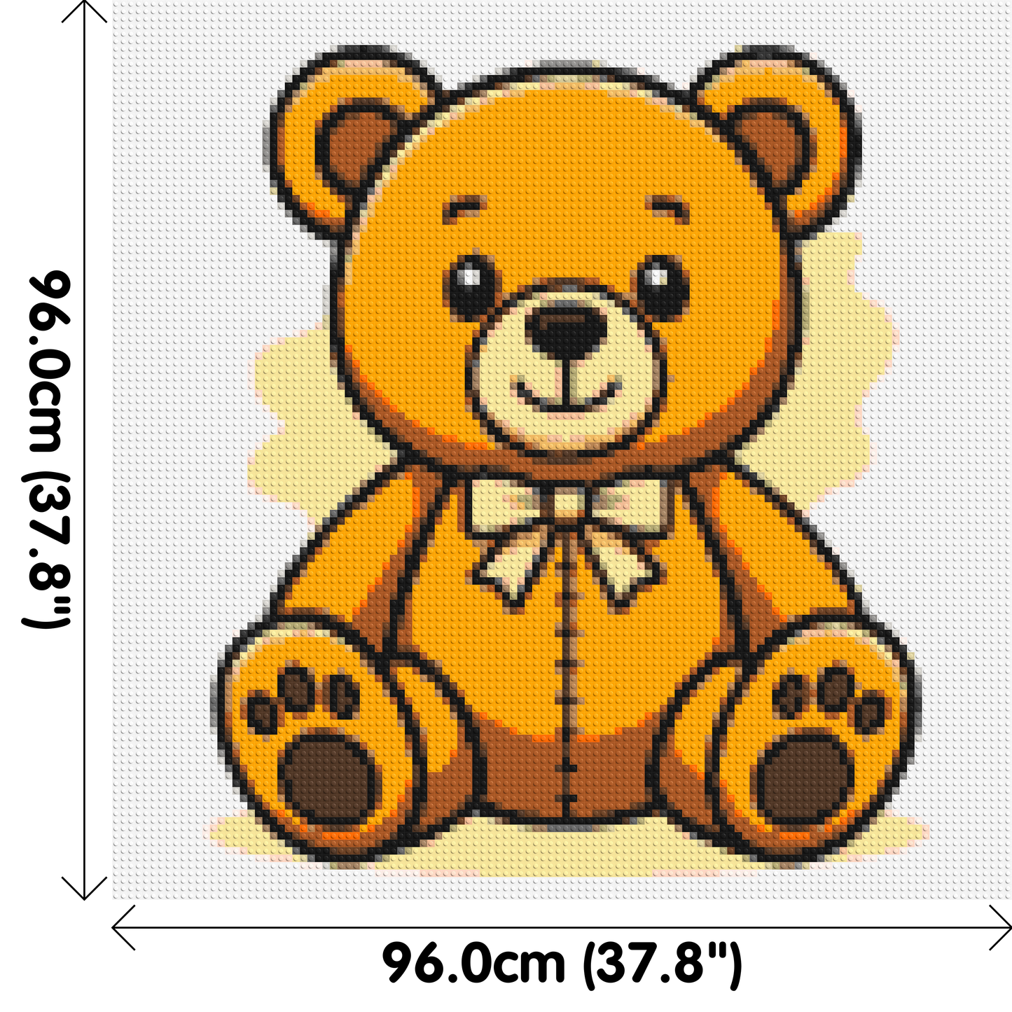 Classic Sitting Teddy Bear with Bow Tie Cartoon Art - Brick Art Mosaic Kit 5x5 large