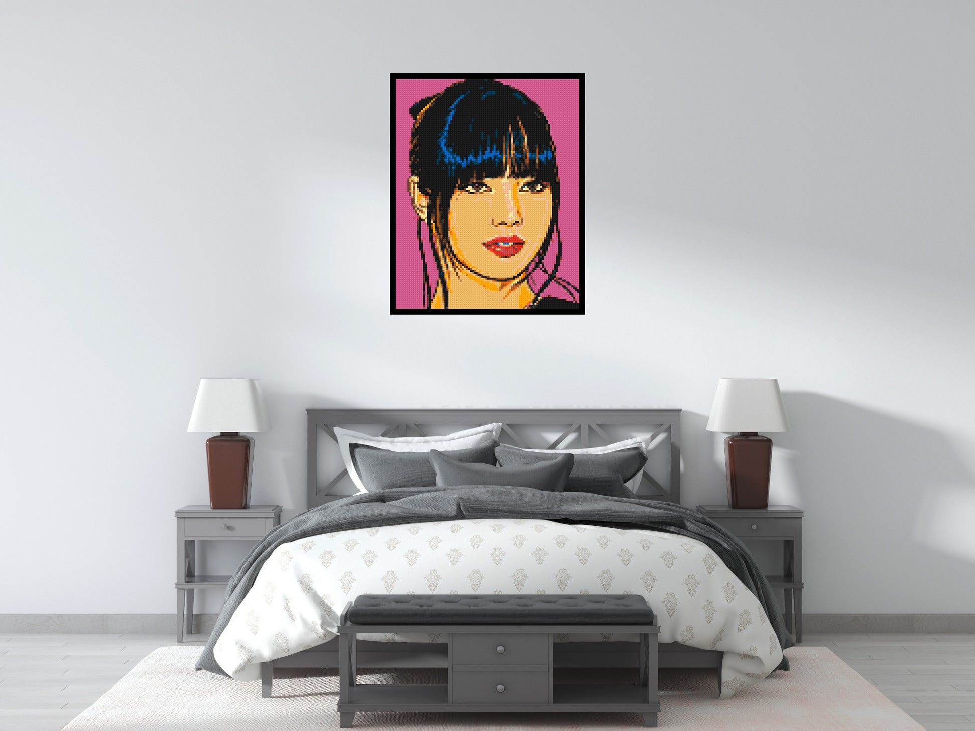 Lisa of BLACKPINK Comic Pop Art - Brick Art Mosaic Kit 4x5 scene with frame