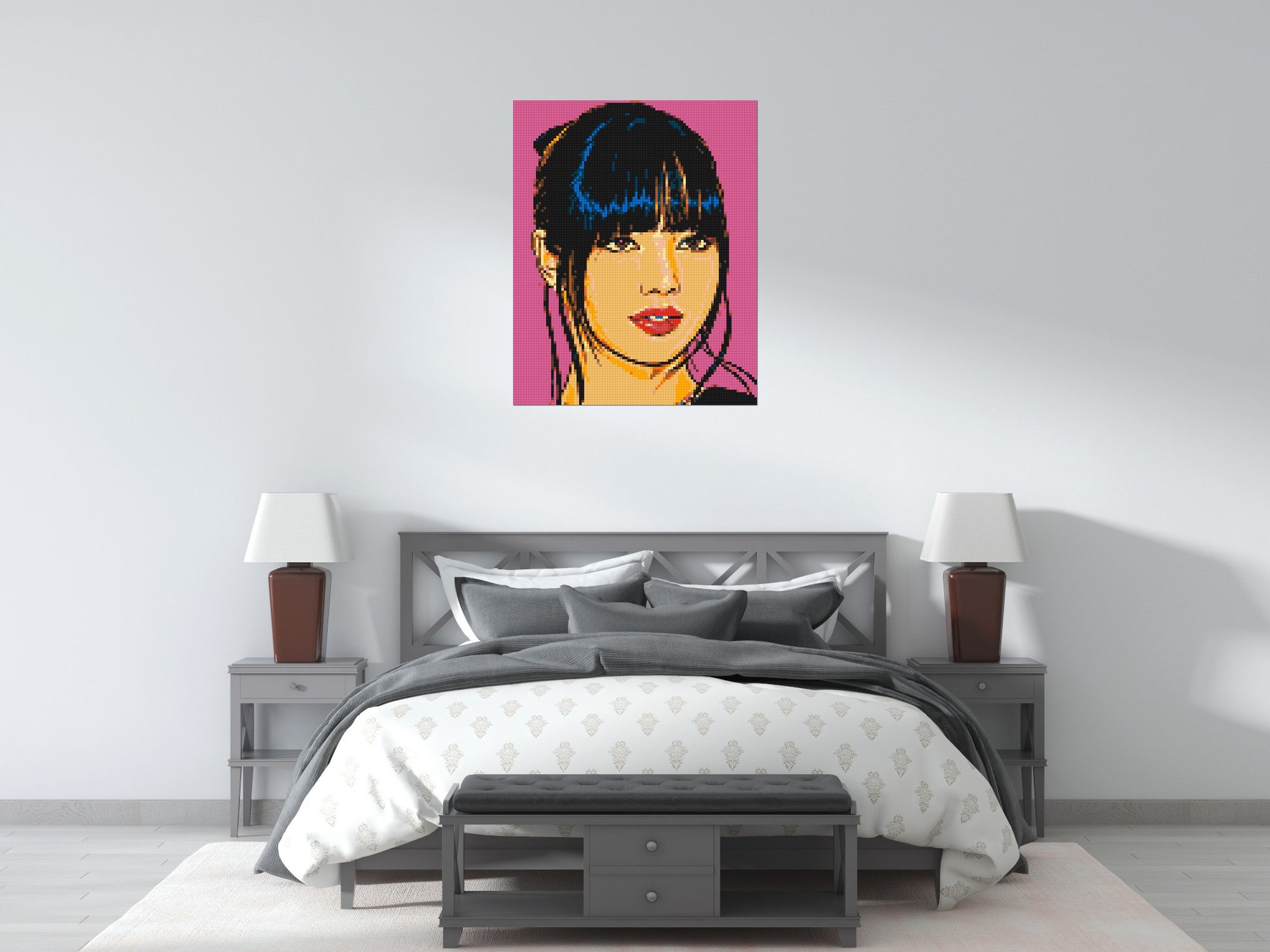 Lisa of BLACKPINK Comic Pop Art - Brick Art Mosaic Kit 4x5 scene