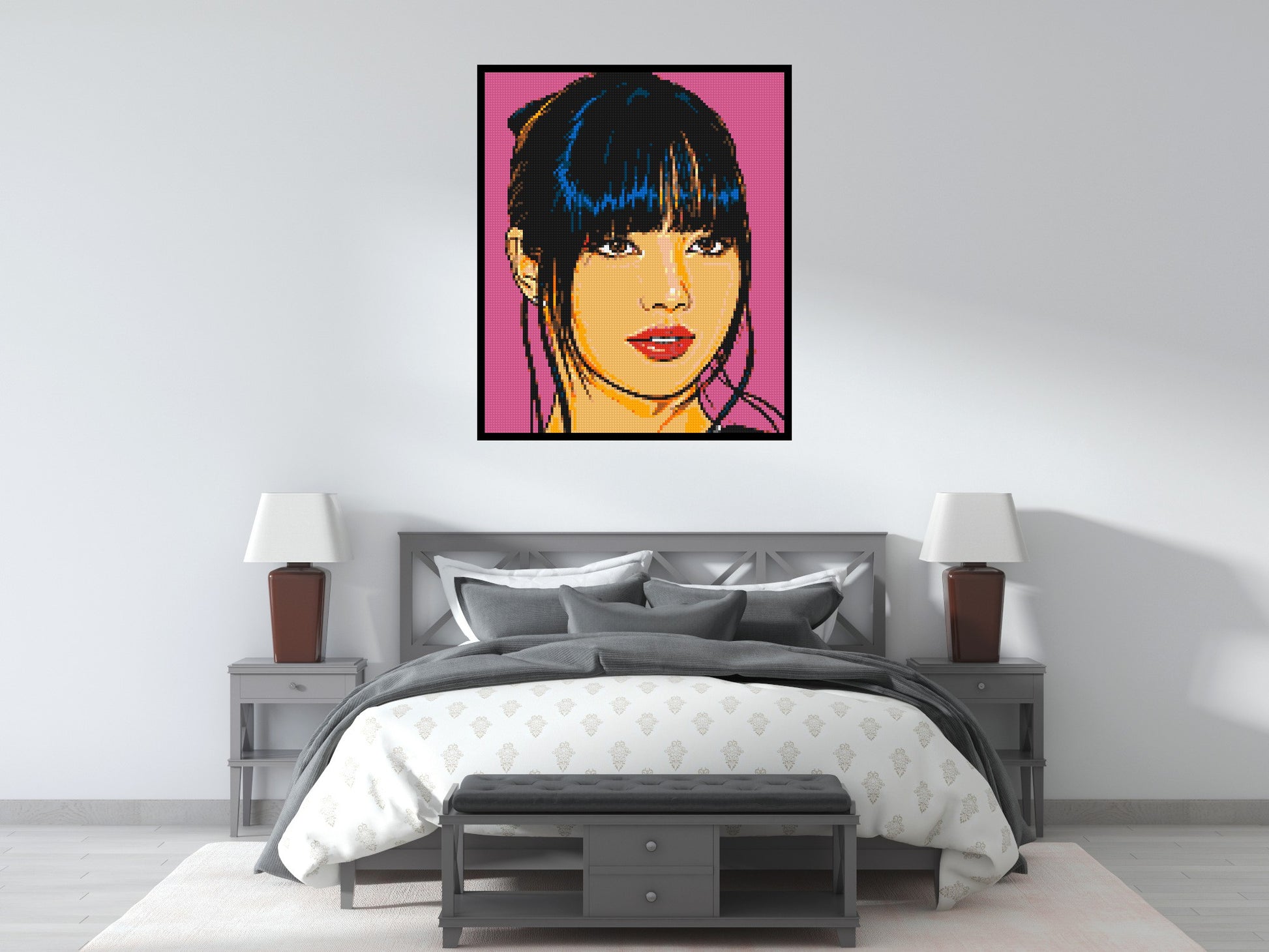Lisa of BLACKPINK Comic Pop Art - Brick Art Mosaic Kit 5x6 scene with frame