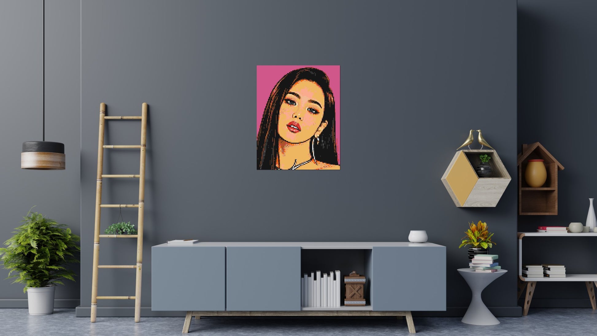 Jisoo of BLACKPINK Comic Pop Art - Brick Art Mosaic Kit 4x5 scene