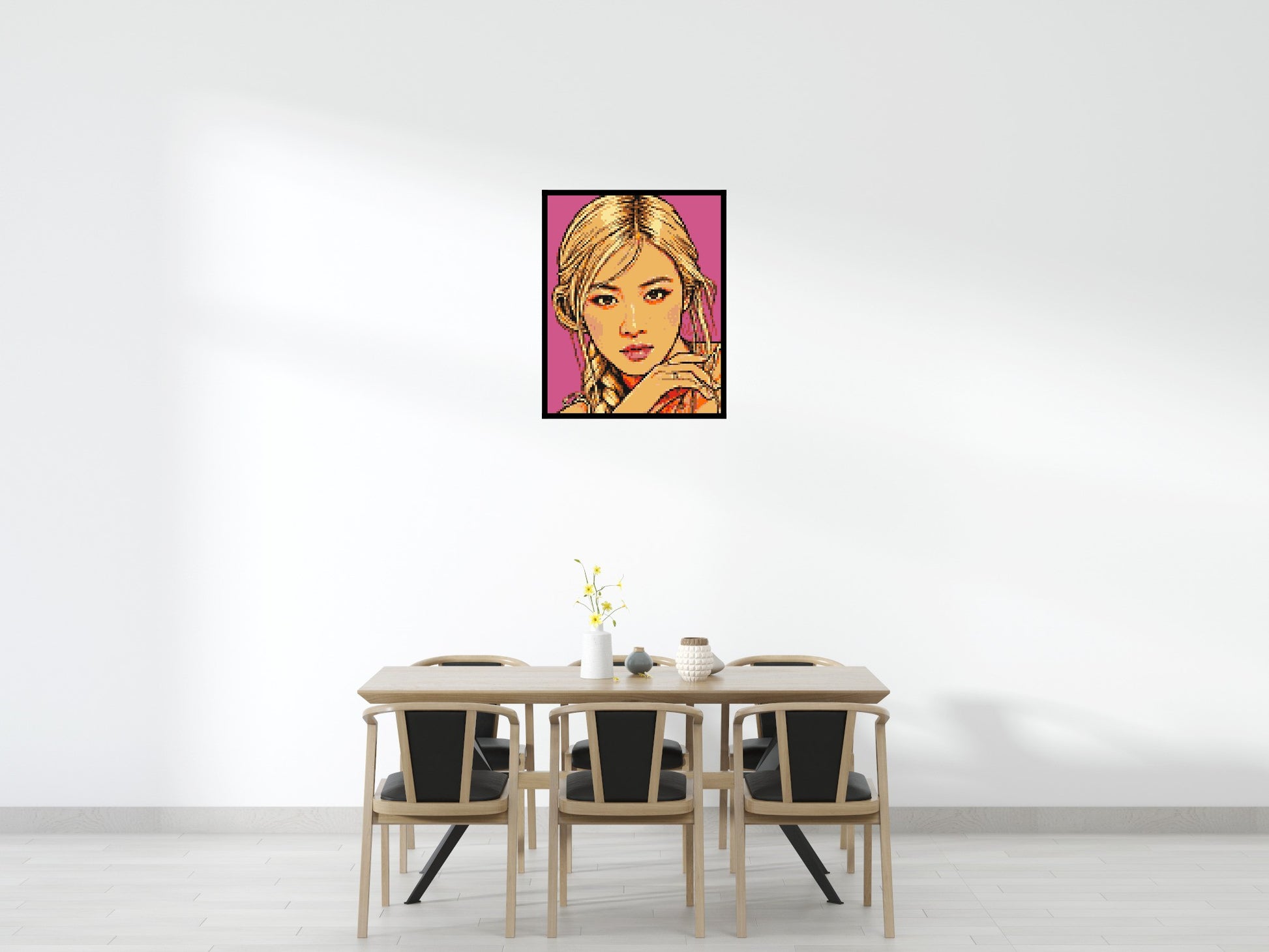 Rosé of BLACKPINK Comic Pop Art - Brick Art Mosaic Kit 4x5 scene with frame