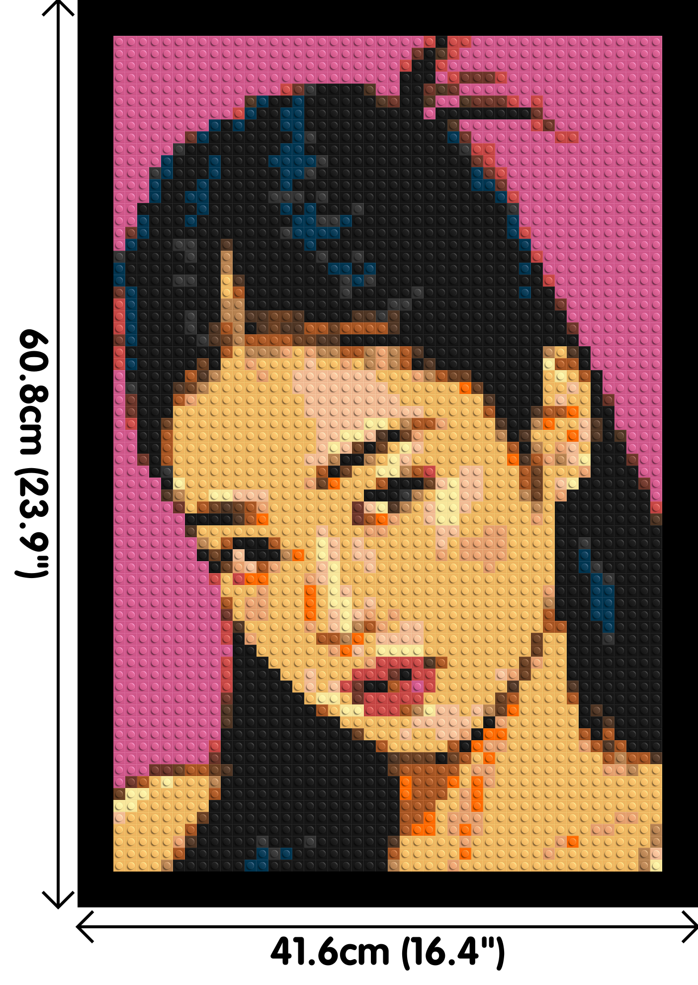Jennie of BLACKPINK Comic Pop Art - Brick Art Mosaic Kit 2x3 dimensions with frame