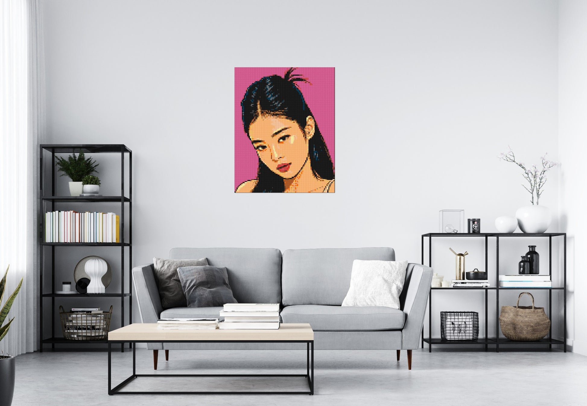 Jennie of BLACKPINK Comic Pop Art - Brick Art Mosaic Kit 4x5 scene