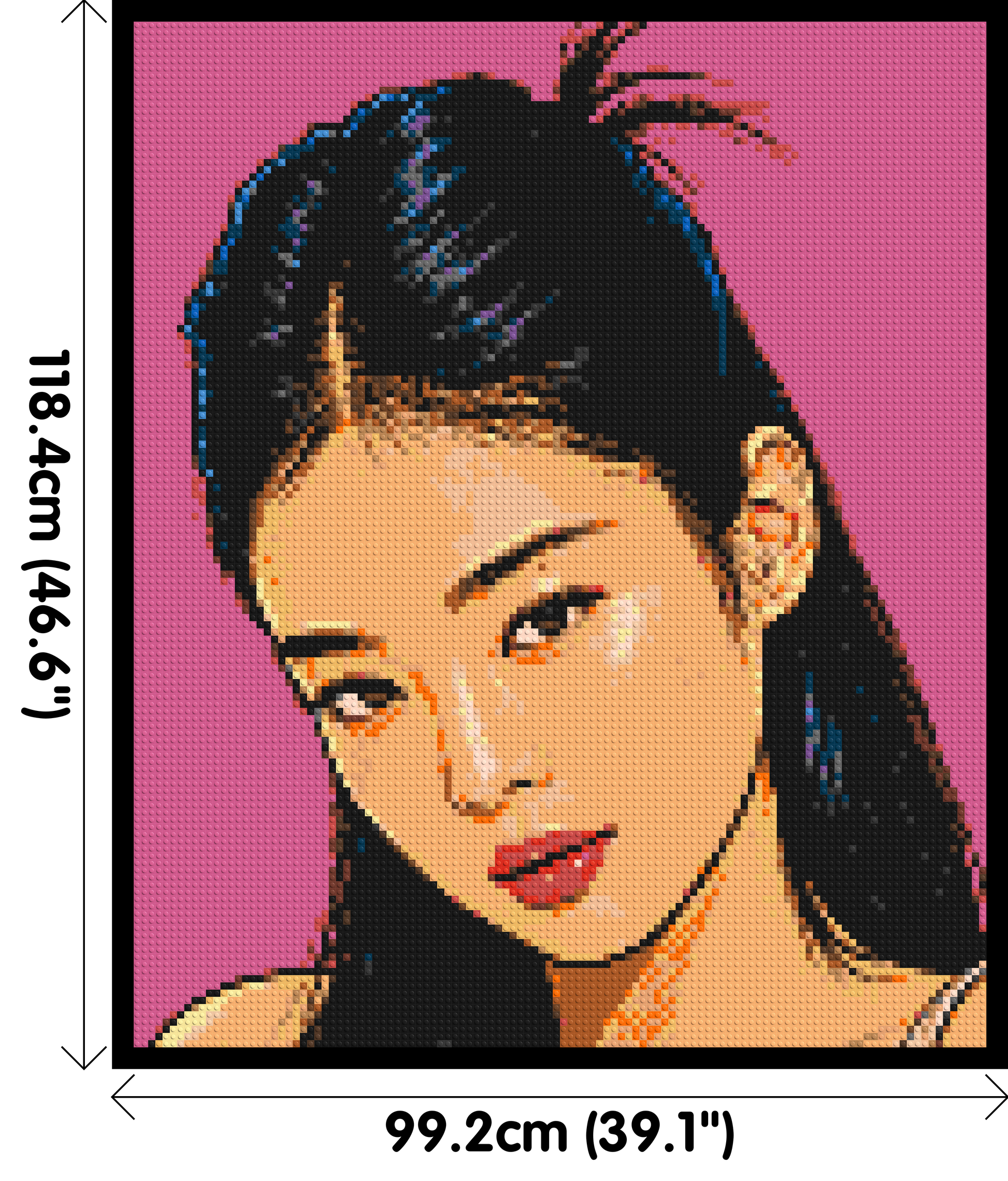 Jennie of BLACKPINK Comic Pop Art - Brick Art Mosaic Kit 5x6 dimensions with frame