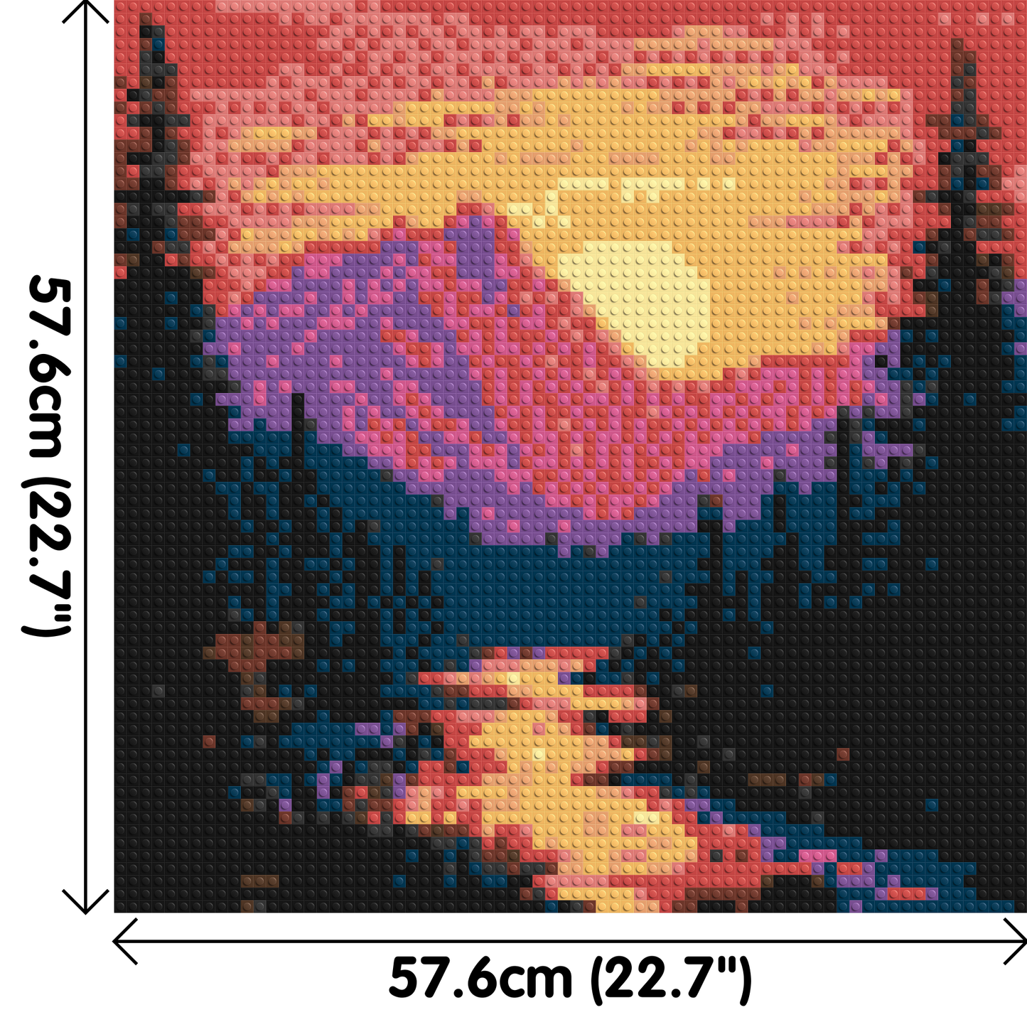 Sunset Mountain River Pixel Art - Brick Art Mosaic Kit 3x3 large