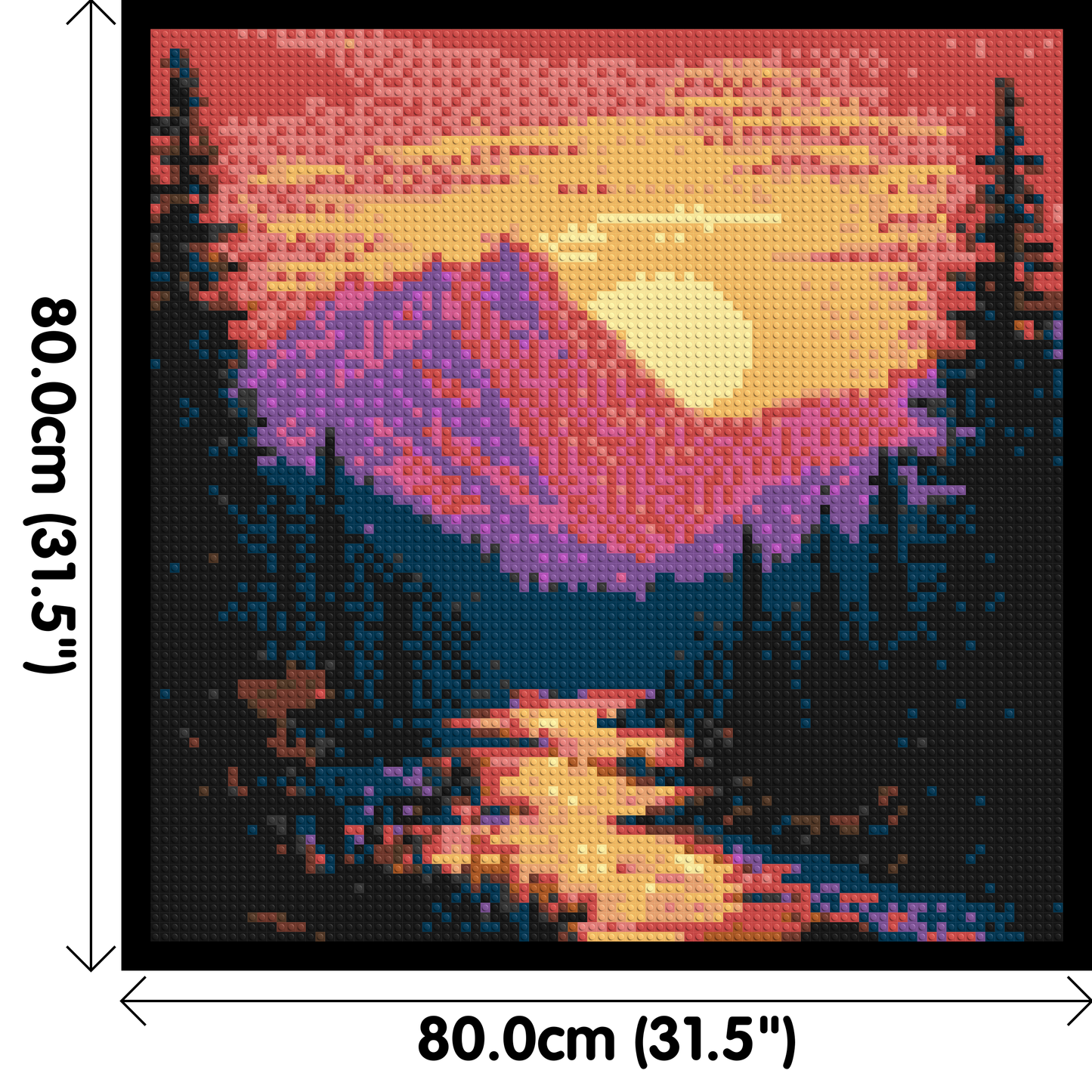 Sunset Mountain River Pixel Art - Brick Art Mosaic Kit 4x4 large